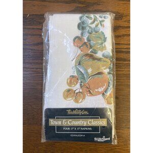 Vtg Town & Country Classics Cornucopia 4 Napkins 17" x 17" Country Core NEW